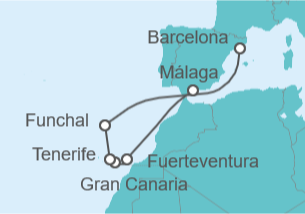 Itinerario del Crucero Islas Canarias - Costa Cruceros