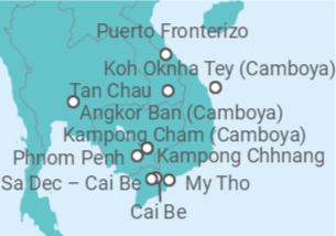 Itinerario del Crucero Desde My Tho (Vietnam) a Kampong Cham (Camboya) - AmaWaterways