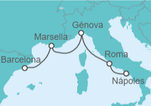 Itinerario del Crucero Italia, Francia - Costa Cruceros