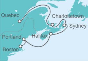 Itinerario del Crucero De Quebec a Boston - Holland America Line
