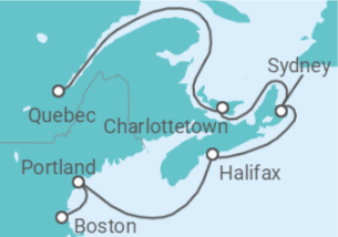 Itinerario del Crucero De Boston a Quebec - Holland America Line