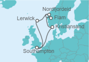 Itinerario del Crucero Reino Unido, Noruega - MSC Cruceros
