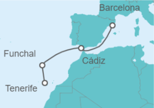 Itinerario del Crucero España, Portugal - MSC Cruceros