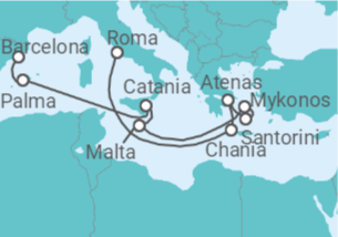 Itinerario del Crucero Mediterráneo Mágico - Disney Cruise Line