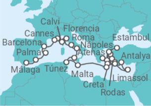 Itinerario del Crucero Recuerdos mediterráneos - Oceania Cruises