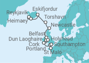 Itinerario del Crucero Vistas del norte - Oceania Cruises
