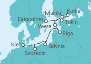 Itinerario del Crucero Paraísos hanseáticos - Oceania Cruises