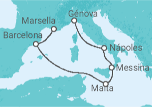 Itinerario del Crucero Italia, Malta, España - MSC Cruceros