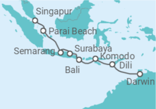 Itinerario del Crucero Singapur, Australia - Paul Gauguin