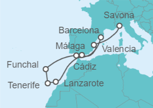 Itinerario del Crucero Islas Canarias - Costa Cruceros