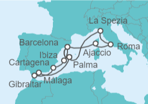 Itinerario del Crucero Mediterráneo al completo - AIDA