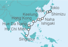Itinerario del Crucero De Tokio a Singapur - AIDA