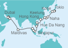 Itinerario del Crucero De Tokio a Dubái  - AIDA