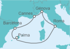 Itinerario del Crucero España, Francia, Italia - MSC Cruceros