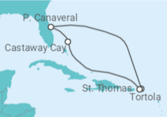 Itinerario del Crucero Caribe e Islas Vírgenes - Disney Cruise Line