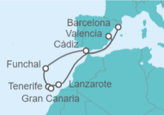 Itinerario del Crucero Islas Canarias - Costa Cruceros