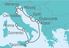 Itinerario del Crucero Desde Civitavecchia (Roma) a Cernobbio - WindStar Cruises