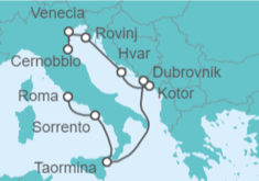 Itinerario del Crucero Desde Cernobbio a Civitavecchia (Roma) - WindStar Cruises
