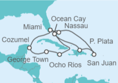 Itinerario del Crucero Bahamas, Puerto Rico, Estados Unidos (EE.UU.), México, Islas Caimán, Jamaica - MSC Cruceros