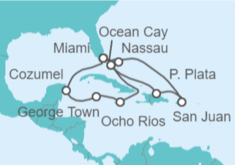 Itinerario del Crucero México, Islas Caimán, Jamaica, Estados Unidos (EE.UU.), Bahamas, Puerto Rico - MSC Cruceros