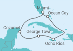 Itinerario del Crucero México, Islas Caimán, Jamaica - MSC Cruceros