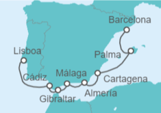 Itinerario del Crucero Desde Lisboa a Barcelona - WindStar Cruises