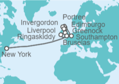 Itinerario del Crucero De Nueva York al Norte de Europa  - Cunard