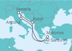 Itinerario del Crucero Las joyas del Adriático TI 2025 - MSC Cruceros