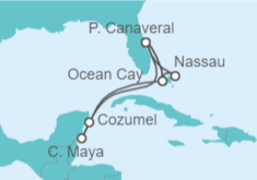 Itinerario del Crucero Ocean Cay, México y Bahamas - MSC Cruceros