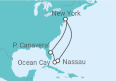 Itinerario del Crucero Nueva York y playas paradisíacas del Caribe con bebidas II - MSC Cruceros