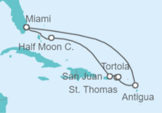 Itinerario del Crucero Caribe Oriental - Holland America Line