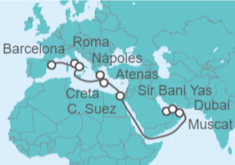Itinerario del Crucero Desde Barcelona a Dubái (EAU) - MSC Cruceros