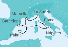 Itinerario del Crucero Balcones al Mediterráneo A 2025 - Royal Caribbean