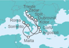 Itinerario del Crucero Mediterráneo y Adriático - Cunard