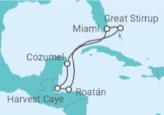 Itinerario del Crucero Caribe: Great Stirrup Cay y Harvest Caye - NCL Norwegian Cruise Line