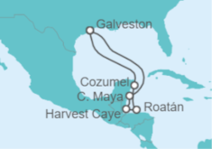 Itinerario del Crucero Harvest Cay, Cozumel y Roatán - NCL Norwegian Cruise Line
