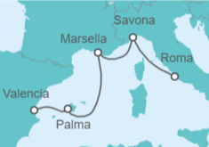 Itinerario del Crucero Italia, Francia, España - Costa Cruceros