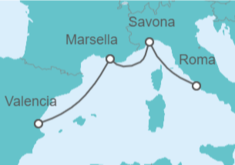 Itinerario del Crucero Francia, Italia - Costa Cruceros