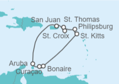 Itinerario del Crucero Islas Vírgenes - EEUU, Saint Maarten, Curaçao, Aruba - Royal Caribbean