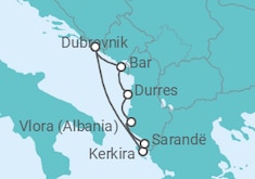 Itinerario del Crucero Los tesoros del Adriático: Croacia, Grecia, Albania y Montenegro (formula puerto/puerto) - CroisiMer
