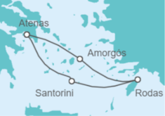 Itinerario del Crucero Las Cícladas y el Dodecaneso, islas secretas del mar Egeo (formula puerto/puerto) - CroisiMer