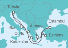 Itinerario del Crucero Turquía, Grecia e Italia - MSC Cruceros