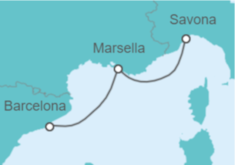 Itinerario del Crucero Francia - Costa Cruceros