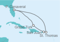 Itinerario del Crucero Bahamas, Puerto Rico, Islas Vírgenes - EEUU - Carnival Cruise Line