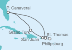 Itinerario del Crucero Caribe Oriental  - Carnival Cruise Line