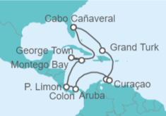Itinerario del Crucero Bahamas, Aruba, Curaçao, Panamá, Costa Rica, Jamaica, Islas Caimán - Carnival Cruise Line