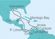 Itinerario del Crucero Jamaica, Aruba, Curaçao, Colombia, Panamá, Costa Rica, México - Carnival Cruise Line