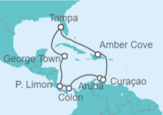 Itinerario del Crucero Islas Caimán, Costa Rica, Panamá, Aruba, Curaçao - Carnival Cruise Line