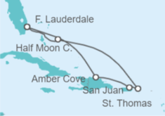 Itinerario del Crucero Caribe Oriental - Holland America Line