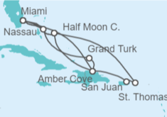 Itinerario del Crucero Caribe - Holland America Line